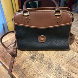 Dooney & Bourke Black and Brown Leather Emblem